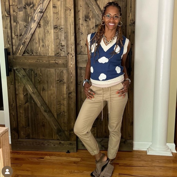 51Twenty Sweaters - COLE BLUE CLOUDS V NECK KNIT MEDIUM WEIGHT SLEEVELESS SWEATER VEST